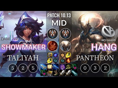 DWG ShowMaker Taliyah vs VG Hang Pantheon Mid - KR Patch 10.13