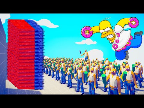 100x HOMER SIMPSON + 1x GIANT HOMER vs EVERY GOD  |  Totally Accurate Battle Simulator