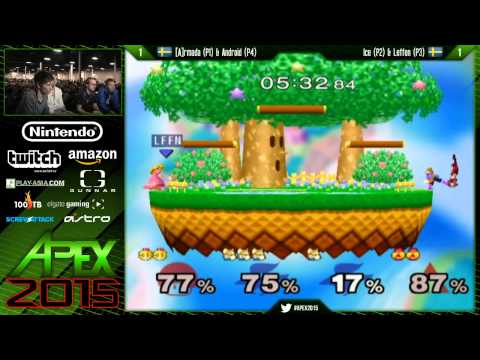 Apex 2015 - Leffen & Ice Vs. [A] Armada & Android - SSBM Losers Finals - Melee