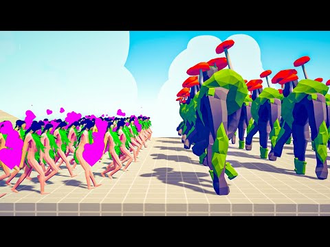 50x TROPICAL ARMY 🌴 VS 🌳 50x GREAT FOREST ARMY / Totally Accurate Battle Simulator ( TABS )