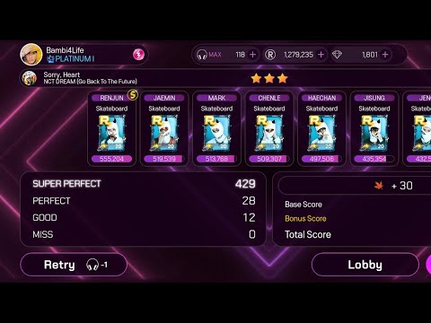 [SuperStar SMTOWN] NCT DREAM (RENJUN, HAECHAN, CHENLE) - Sorry, Heart (Hard Mode With 3 Stars)