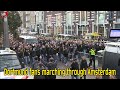 Dortmund fans marching through Amsterdam