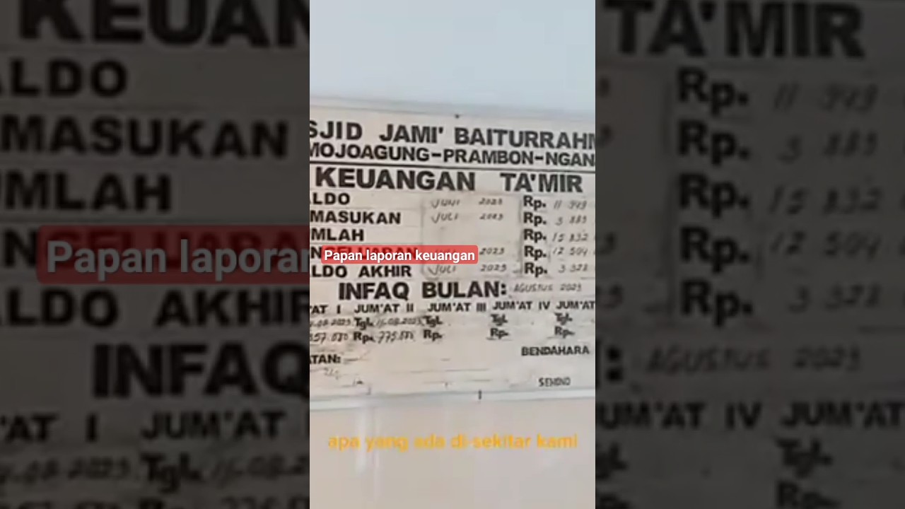 Papan laporan keuangan masjid jamik #shorts
