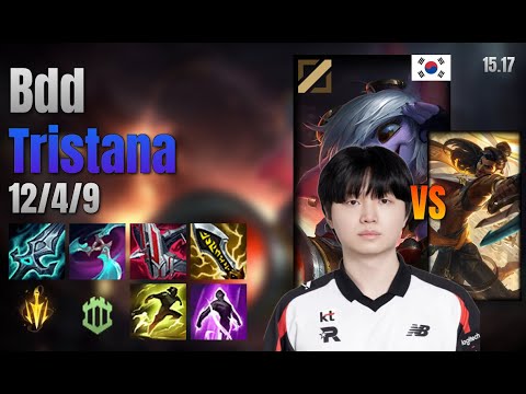 Bdd Mid Tristana vs Akshan lol KR solo rank Full Game 15.17 | 비디디 트리스타나 vs 아크샨