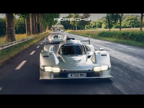 The Porsche 963 RSP and 917 on the road to Le Mans