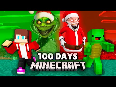 Shocking 100 Days with GRINCH.EXE and SANTA.EXE in Minecraft Maizen