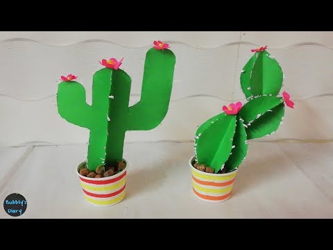 DIY Room Decor Cactus - Waste Material Craft Ideas - Home Decorating Ideas Video