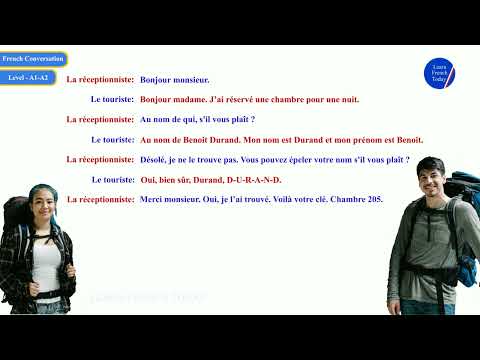 French Conversation at the Hotel Reception - Dialogue en Français Niveau A1-A2