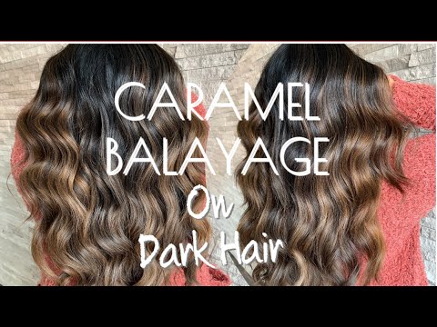 FOILAYAGE | Caramel BALAYAGE On DARK HAIR