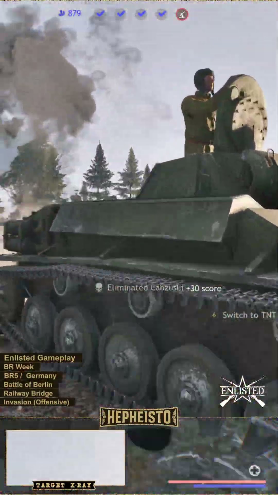 Assaulter eliminates Tank T-70 with TNT Charge