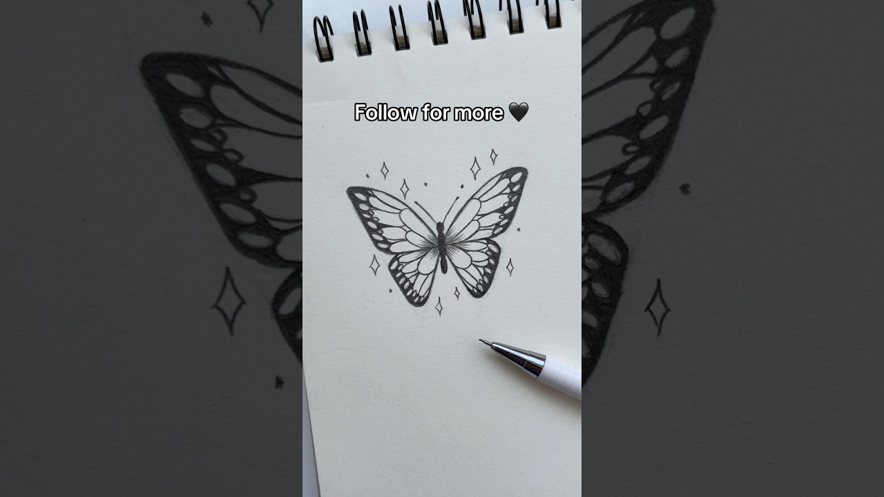 Easy Butterfly Drawing Tutorial 🦋 #easydrawing #howtodraw #shortvideo #shorts #viralart