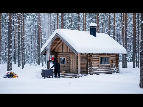 Winter Alone in the Woods – Living in My Log Cabin at  -38°C