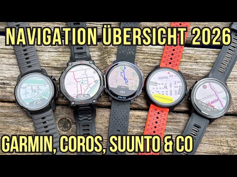 Navigation Überblick von Garmin, Suunto, Coros, Polar & mehr!