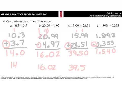 Grade 6, Unit 5, Lesson 6 Practice Problems