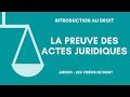 La preuve des actes juridiques