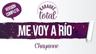 Me voy a Río - Chayanne - Karaoke cantado con letra