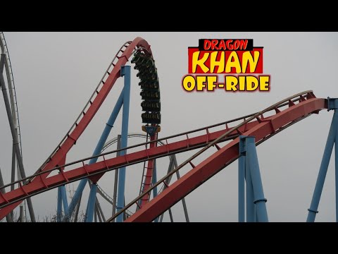 Dragon Khan Off-Ride Footage, PortAventura B&M Sit-Down Looper | Non-Copyright