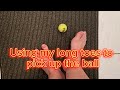Using My Big Feet And Long Toes To Pick Up A Small Tennis Ball Barefoot YouTuber