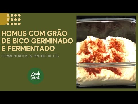 HOMUS COM GRÃO DE BICO GERMINADO E FERMENTADO, COMO FAZER - ALIMENTO FERMENTADO E PROBIÓTICO