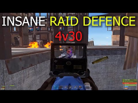 INSANE 4v30 RAID DEFENCE - RUST
