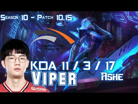 HLE Viper ASHE vs EZREAL ADC - Patch 10.15 KR Ranked