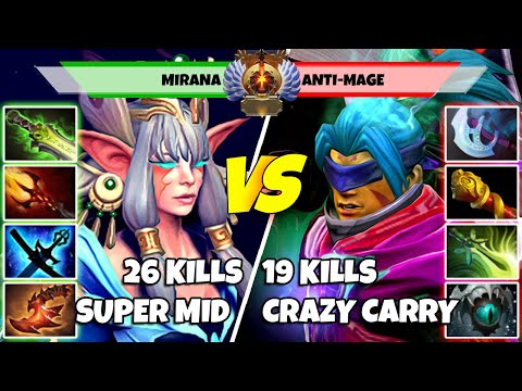 MIRANA (Mid) vs ANTI-MAGE (Carry) - Epic Battle Of Immortal Rank Dota 2 Players - Z Dota 2