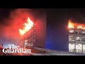 Flames engulf London's Luton airport multistorey car park