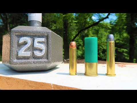Shooting a Dumbbell - 12 gauge vs 450 bushmaster vs 4570