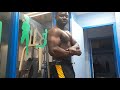 black muscle man flexing