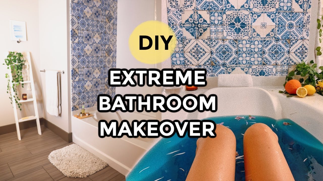 DIY PINTEREST BATHROOM MAKEOVER! omg free furniture