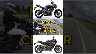 MT07 vs CB650R 🔥 - deixa sua opinião nos comentários #cb650r #mt07 #mt09 #honda #yamaha