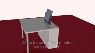 touchscreen monitor in motorized U-frame