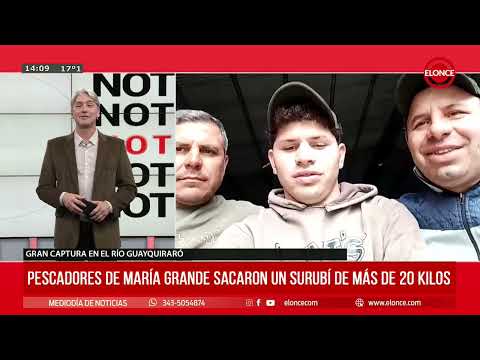 Pescadores de María Grande sacaron un surubí de más de 20 kilos - Elonce