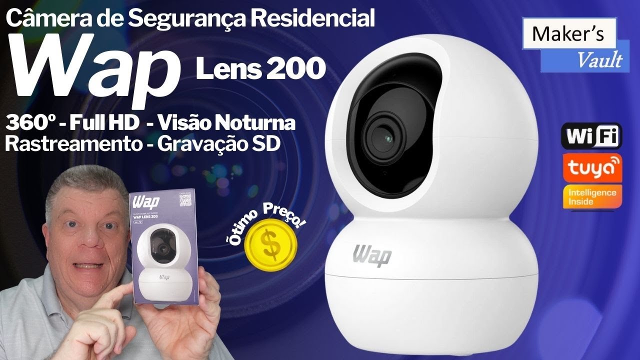 Miniatura da avaliação em vídeo de WAP Câmera de Segurança LENS 300 360°