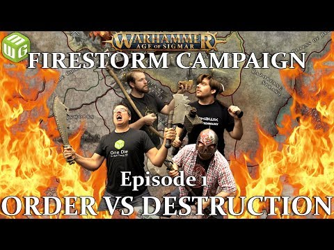 NEW Age of Sigmar Firestorm Campaign - Fyreslayers vs Destruction Game 1
