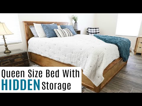 Part of a video titled Building A Queen Size Storage Bed - YouTube