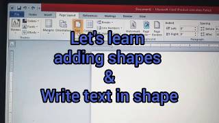 MS Word adding shapes  |  Insert text in  Different Shapes |