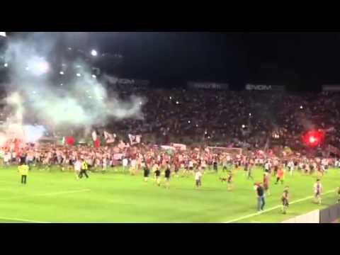 Playoff Final, Italian Serie B 2014-2015, Bologna supporters flood onto the pitch