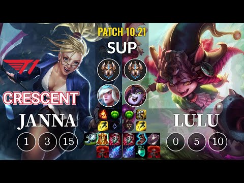 T1 Crescent Janna vs Lulu Sup - KR Patch 10.21