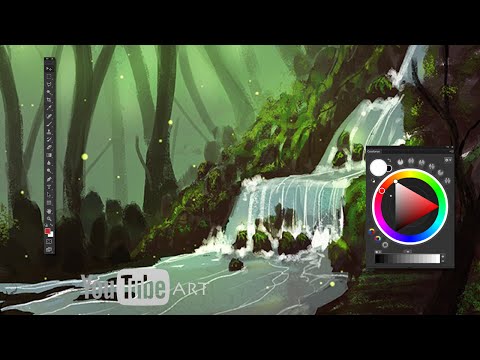 Fantasy waterfall spitpaint