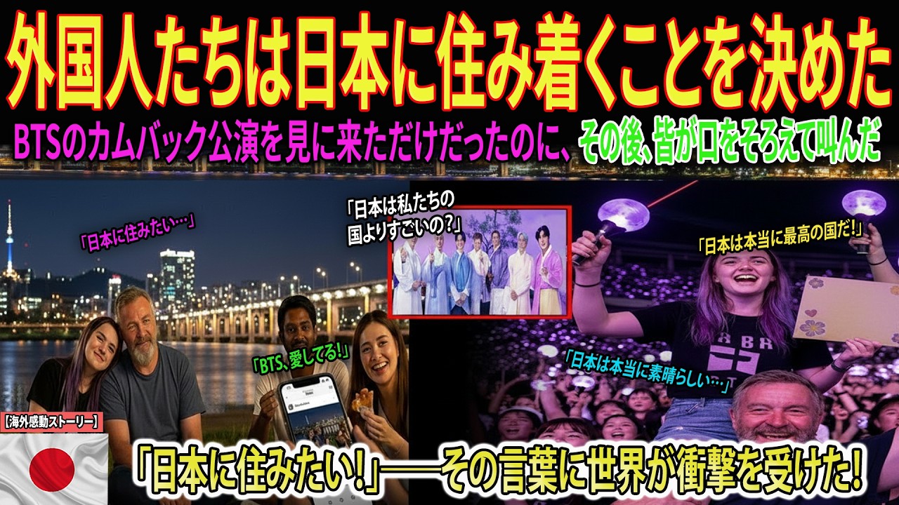 【海外感動エピソード】「ここが本当に日本なの…？」BTSのカムバックコンサートを見に来た外国人たちが、その後日本を離れられなくなった――誰もが驚いた本当の理由とは。