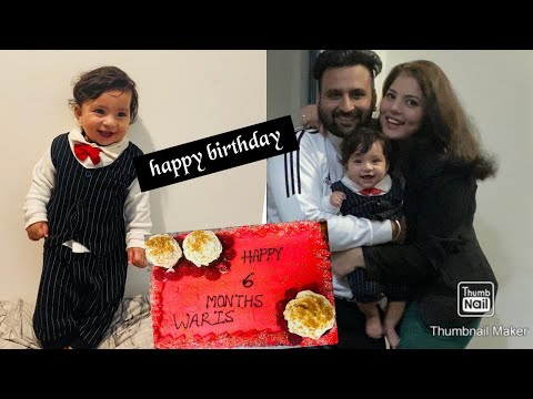 Waris 6 months birthday#celebration /waris  start sitting / cake decorating idea at home