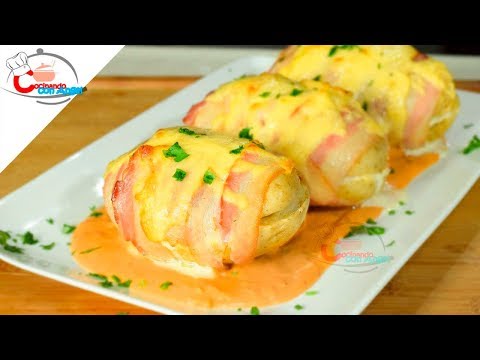 Prepara Unas Ricas Papas Rellenas Gratinadas Con Tocino