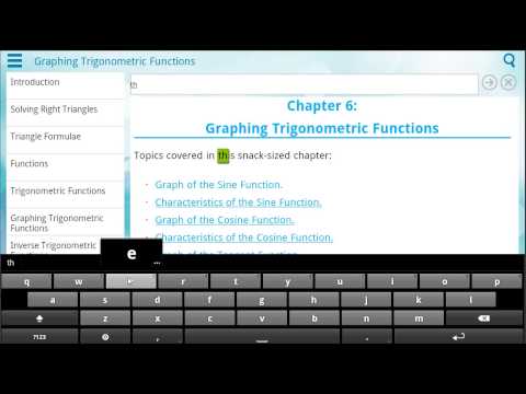 Demo of Trigonometry app on Android tablet