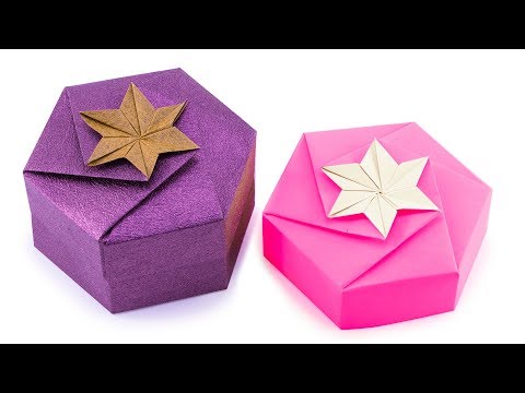 Origami Hexagonal Gift Box Tutorial - 1 Sheet DIY - Paper Kawaii