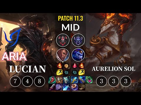 CGA Aria Lucian vs Aurelion Sol Mid - KR Patch 11.3