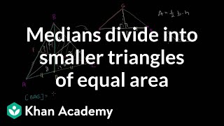 Medians divide into smaller triangles of equal area