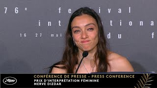 Les Herbes sèches – Prix d’interprétation féminine - M.Dizdar – Conférence de Presse – Cannes 2023
