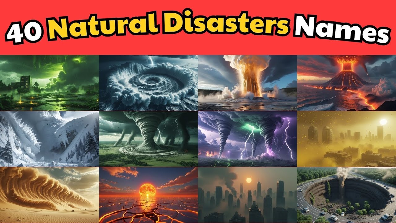 🌍 40 Disasters on Earth Explained for Kids | Learn English with Fun & Easy Disaster Lessons 🌪️🔥❄️