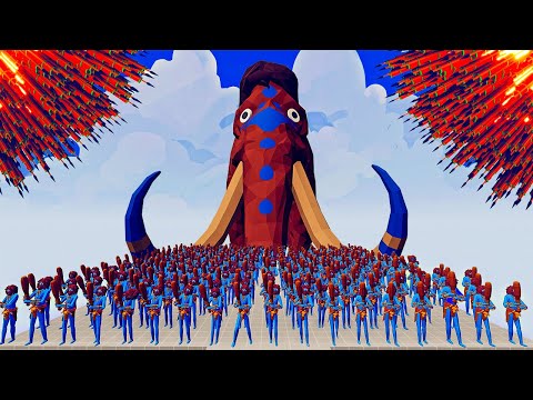 200x CLUBBER + 1x MAMMOTH vs 1x EVERY GOD   Totally Accurate Battle Simulator TABS